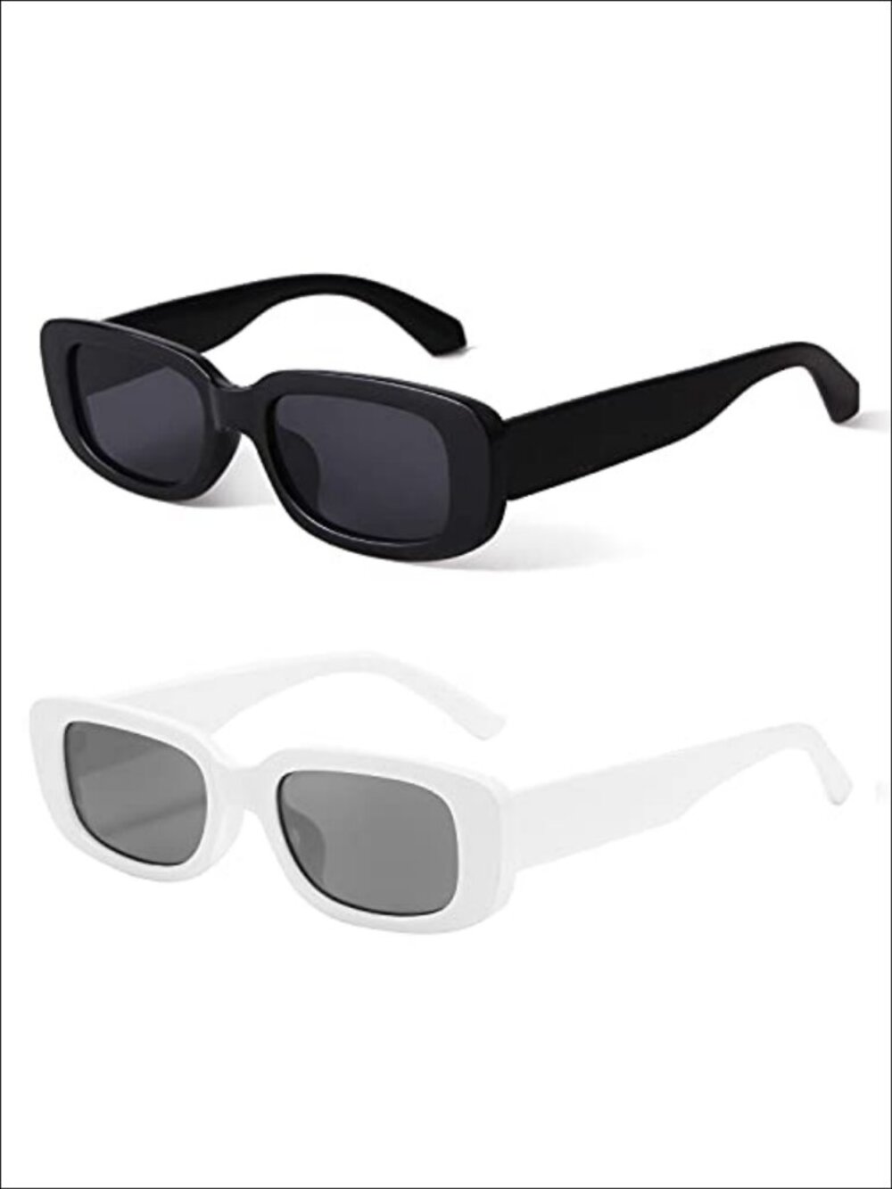 Retro Rectangle Sunglasses for Women UV400 Full Frame Narrow Square
